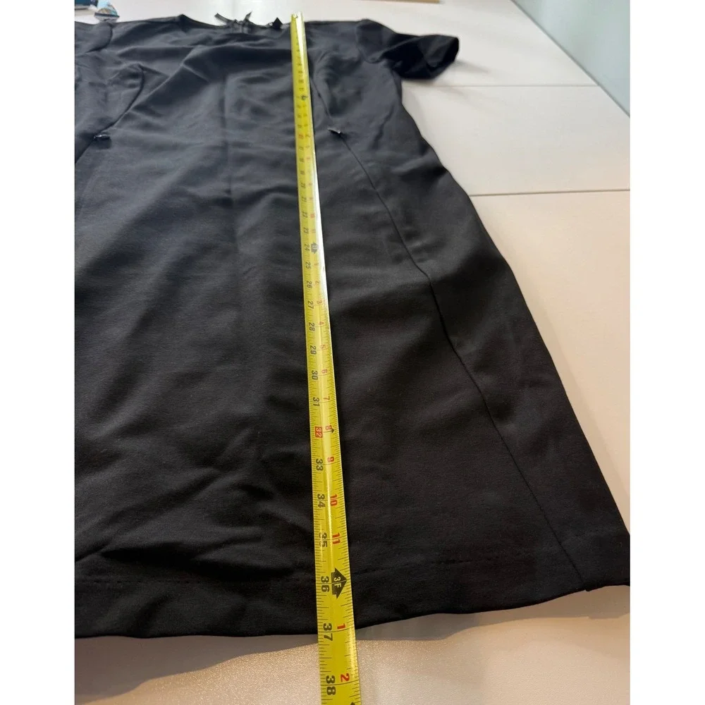 SophieGrace‎ Cecilia Dress Women L Black Short Sleeve Stretch Sheath Pockets LBD